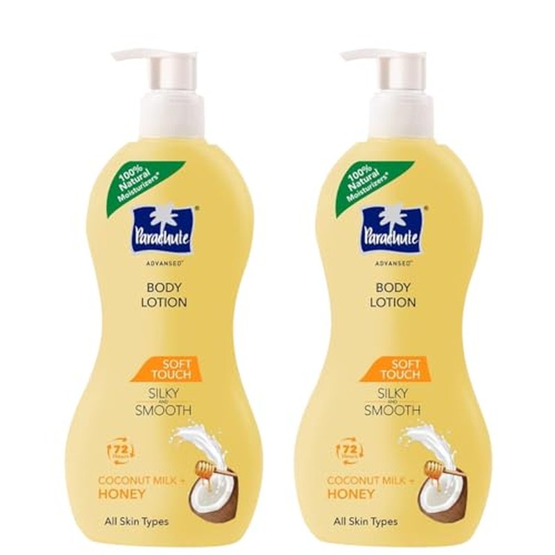 Parachute Advansed Soft Touch Body Lotion with Pure Coconut Milk & Honey |For Women & Men | All Skin types | 100% Natural, 72h Moisturisation | 13.5 Fl.oz. (Pack of 2)
