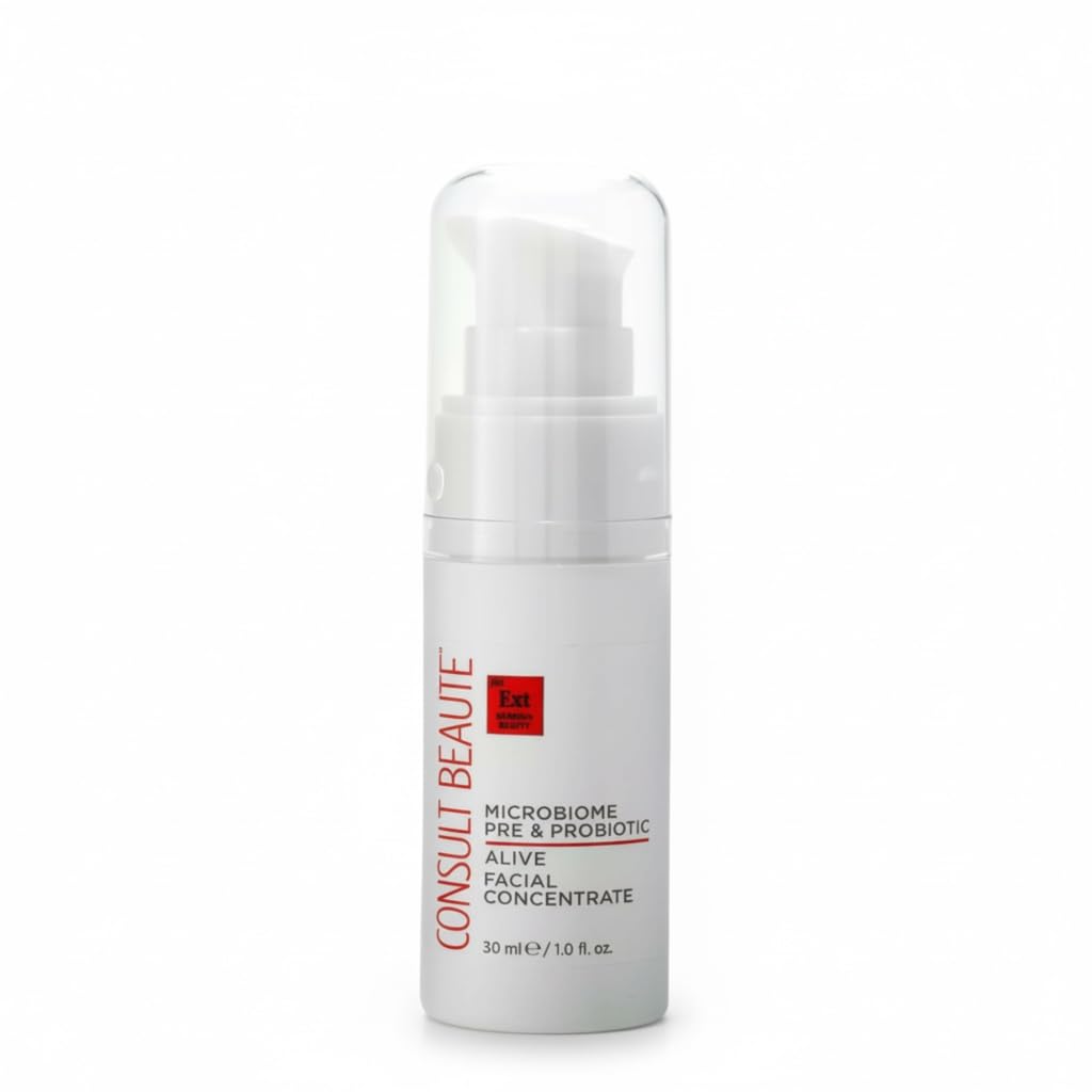 Consult Beaute ALIVE Microbiome Facial Serum Gel Concentrate, Pre & Probiotic Skin Care for Women & Men, Hydrating and Restores Skin Barrier, Fragile, Sensitive, All Skin Types, 1 Fl Oz
