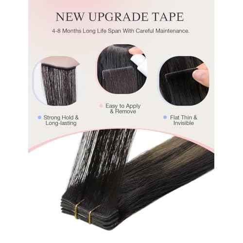 DOORES Injected Seamless Tape in Hair Extensions Human Hair Invisi Edge, Dark Brown to Chestnut Brown 10 Injection Tape-ins with 10 Classic Tape-ins 50g 16 Inch, Tape in Extensions