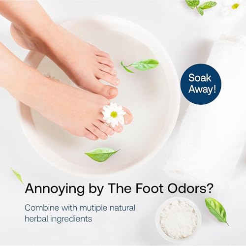 Tea Tree Oil Foot Soak with Epsom Salt - For Stinky Feet, Softens Callus, Cracked Heel Care, Toenail Repair - Epsom Salts for Soaking for Pain, Pedicure Foot Spa for Women, Men, 16oz