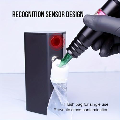 Tattoo Needle Cleaning Machine-Automatic Sensor Cleaning for Needles Tip Professional, Tattoo Equipment,Cartridge Needle Washer for Tattoo Beginners and Artists (plug in (an electronic device)