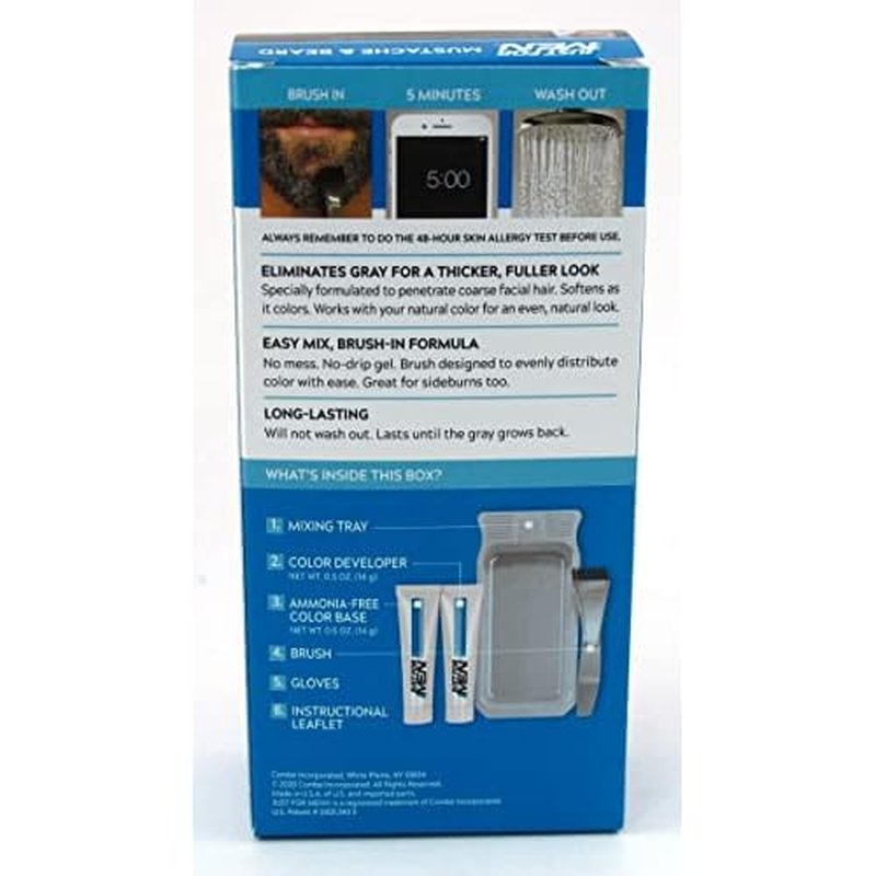 Just for Men Mustache & Beard #M-50 Darkest Brown Color Gel (Case of 6)