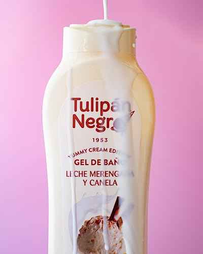 Tulipan Negro Merengue Milk & Cinnamon Body Wash - Hydrating & Soothing Shower Gel, Long-Lasting Fragrance, 21.9 oz