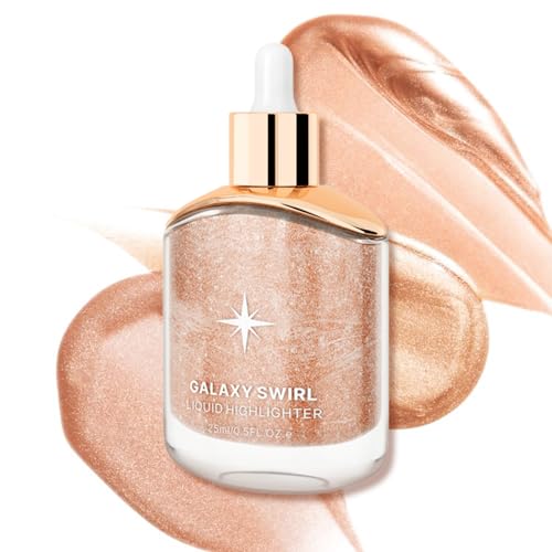 Liquid Highlighter Makeup, Long Lasting Multifunctional Luminous Glow Stick, Sparkly Glitter Body Face Shimmer Liquid Luminizer Sticks, Waterproof, Smooth, Blendable Cream Illuminator 03#