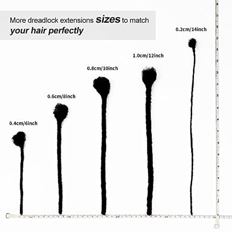 Loc Extensions Human Hair 0.2cm Width 8Inch-16Inch 20 Strands Dreadlock Extensions for Man/Women Handmade Permanent Soft Locs with Needle and Clips (14Inch, 20 Strands)