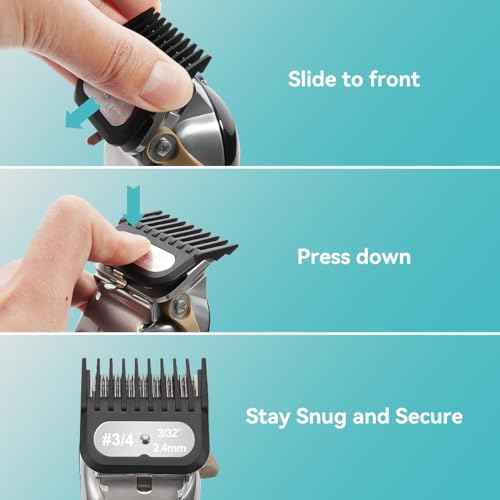 Clipper Guards Set Compatible with Most Wahl Clippers, -1/16" to 1", 12 Piece Set, Black Color, New Version