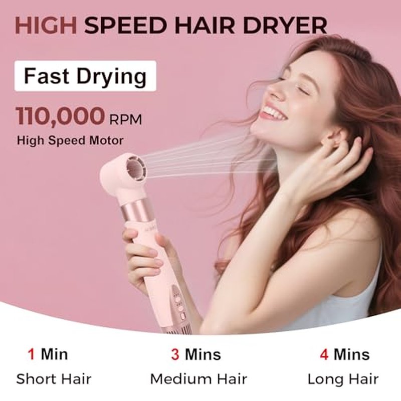 9 in 1 Multi Styler, Powerful Hair Dryer Brush Set, Styling Without Heat Damage, Fast Drying Curling Volumizing Straightening, Includes Protective Travel Bag