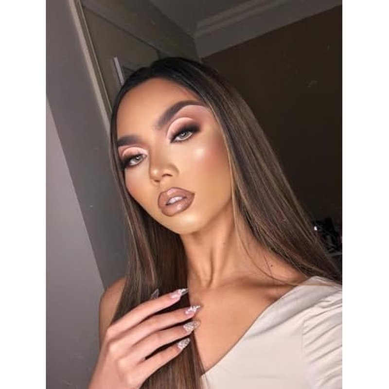 20'' Chocolate Brown Silky Straight Lace Front Wig with Dark Roots Glueless Pre plucked Bleached Knots Ombre Lace Front Wigs Human Hair Auburn Transparent HD Lace Wigs with Baby Hair for Black Women