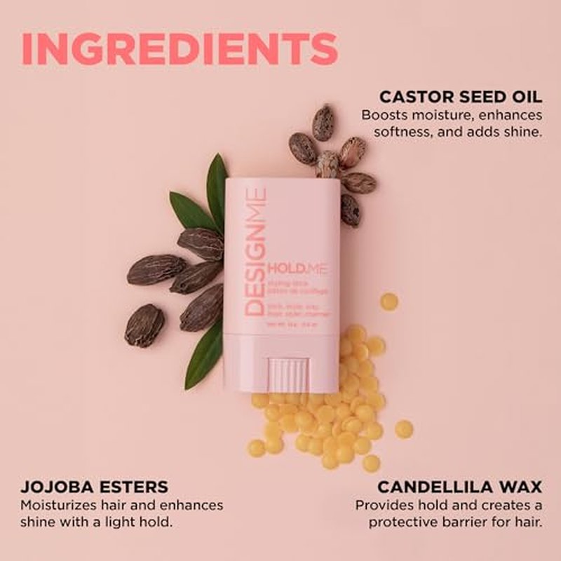 Design.Me HOLD.ME Styling Stick | Vegan Hair Wax Stick for Women | Controls Frizz, Tame Flyaways & Smooths Hair | With Long-Lasting Hold