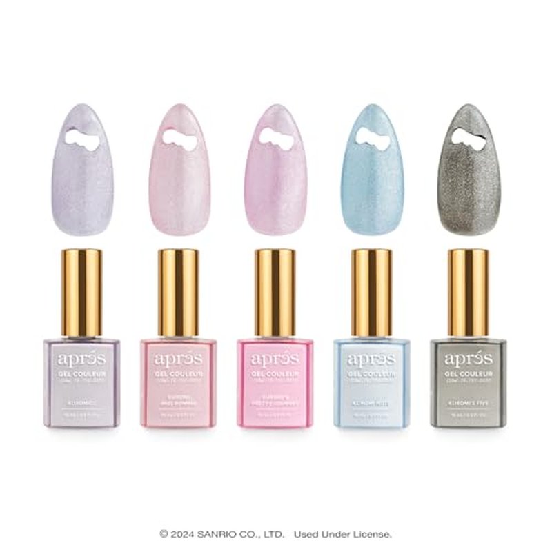 APR?S x Kuromi¢â Caty Eye Gel Color Magnetic Gel Nail Polish, Set of 5 10ml