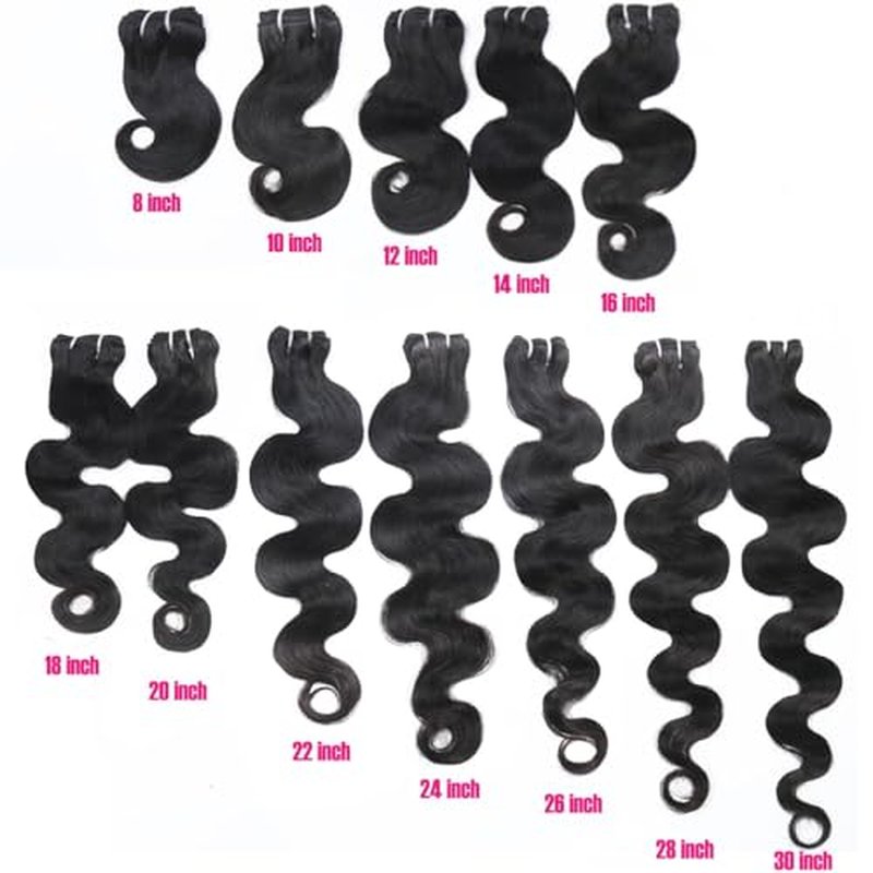 RESACA Body Wave 3 Bundles Human Hair Weave Weft Extentions Bundles for Women 24 26 28 Inch 100% Unprocessed Brazilian Virgin Human Hair (Nature Color Black)