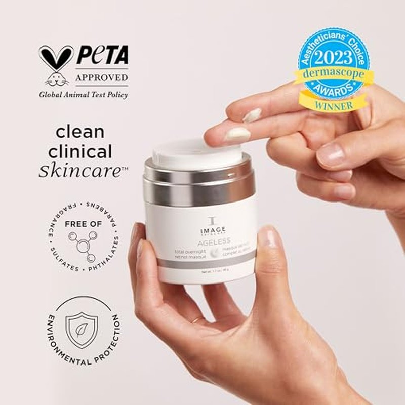 IMAGE Skincare, AGELESS Total Overnight Retinol Masque, Facial Mask for Firming with Marine Collagen and Peptides, 1.7 oz