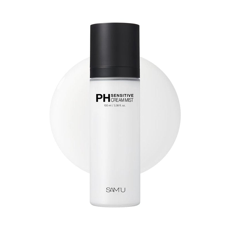 SAM'U PH Sensitive Cream Mist, Ceramide Face Mist, Hypoallergenic Facial Spray with Hyaluronic Acid & Centella, Hydrating & Quick Absorbing, Korean Skin Care for Dry & Sensitive Skin, 3.38 Fl. Oz