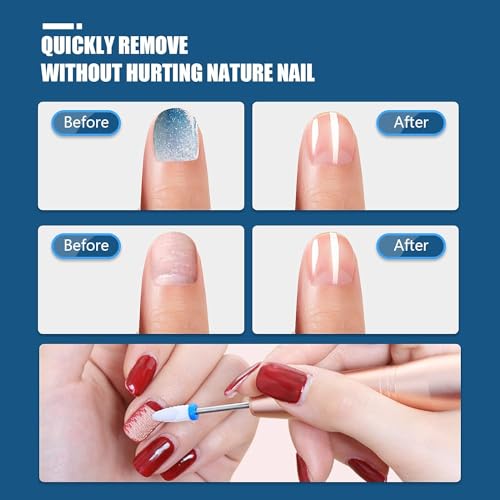 Depvko 21pcs Nail Drill Bits Sets, 3/32 Inch Cuticle Electric Nail File and Ceramic Acrylic Gel Nail Bit Kit, Acrylic Nail Art Tools, Carbide Remover Bits for Manicure Pedicure, Home Salon