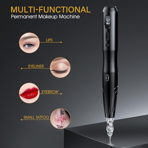 BIOMASER S20 Tattoo Gun Wireless Permanent Makeup Machine kit 10pcs Cartridges Needles for Eyebrow Lip Eyeliner Ombre Powder Brows Microshading Supplies