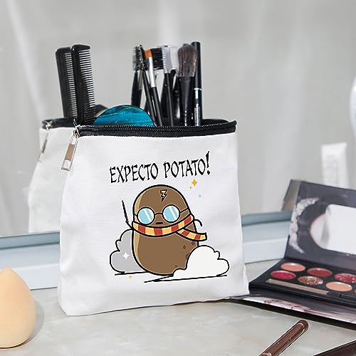 WZJHCL Magic World Makeup Pouch Bag Magic Movie Fans Gift Expecto Potatoes Cosmetic Kit Bag Potato With Magic Wand Storage Pouch Bag (Potato)