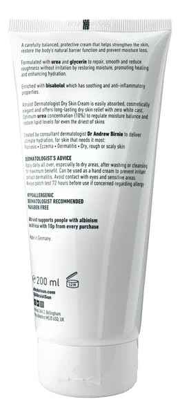 ALTRUIST. Dermatologist Dry Skin Repair Cream 10% Urea – Medical grade moisturiser with Glycerin and Urea by Dr Andrew Birnie, suitable for sensitive skin – 200 ml