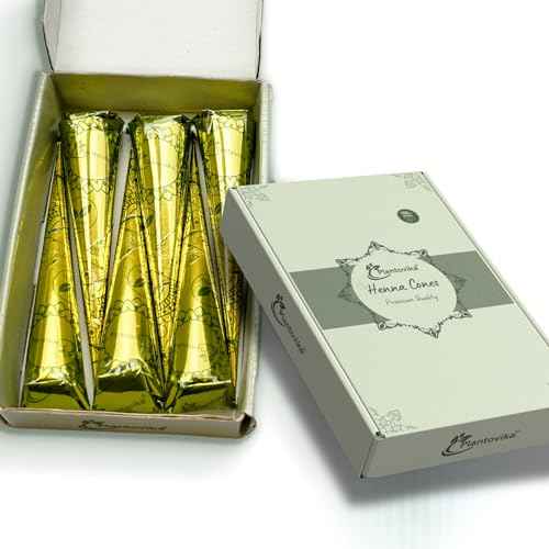 100% Natural and Pure Henna Cone or tube, Ready to use paste for Reddish Brown Hair Color, Long-lasting, No additives, Chemical free, Henna Hair Dye, Spot hair coloring (Pack of 6)