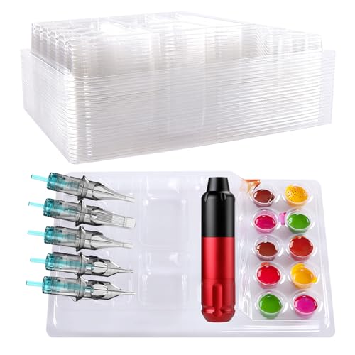 HOINCO 25PCS Disposable Tattoo Cartridge Tray,Plastic Tattoo Cartridge Cup Holder For Working Cup Cleaning Cup