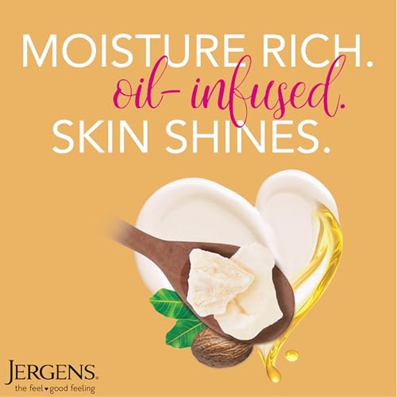 Jergens Shea Butter Hand and Body Lotion, Deep Conditioning Moisturizer, 3X More Radiant Skin, with Pure Shea Butter, Dermatologist Tested, 26.5 Oz