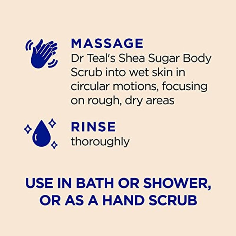 Dr Teal's Shea Sugar Body Scrub, Citrus with Essential Oils & Vitamin C, 19 oz