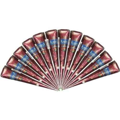 12 Pack Cones Natural Ready to Use Henna Paste Hair Color Hair Dye Cones