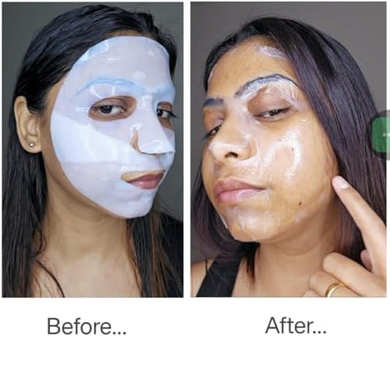 Bee & Beauty Bio Collagen Overnight Mask Pack Of 20 Korean Face Mask For Glass Skin Sheet Mask For Deep Hydration, Pore Minizmizing With Goodness Of Honey