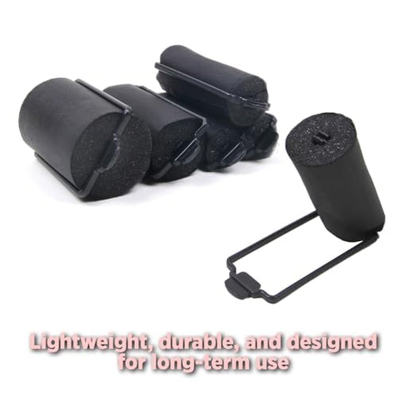 DONNA Silky Satin Foam Rollers 1.25"(D) 6PCS XL Hair Styling Heatless Curlers and Clips for Hairdressing BLACK