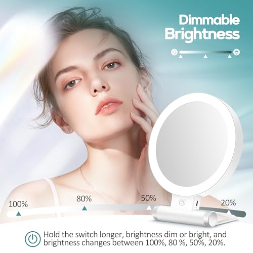 B Beauty Planet Magnifying Mirror with Light 30X, Double-Sided 1X/ 30X Magnifying Makeup Mirror with Tweezer, 2000mAh 3 Colour Modes with Adjustable Brightness,Foldable Travel Mirror(9" L x 7" W)