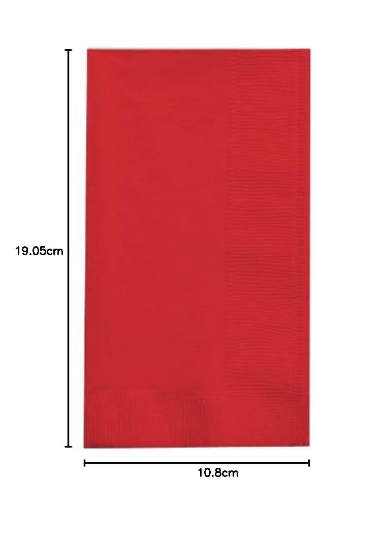 Creative Converting 50-Count Touch of Color Paper Dinner Napkins, Classic Red