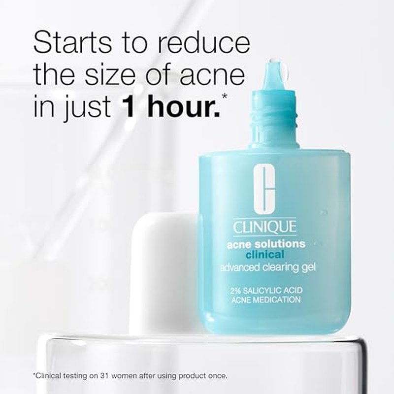 Clinique Acne Solutions Clinical Clearing Gel Acne Treatment With Witch Hazel + Salicylic Acid For Very Dry to Oily Skin Types | Oil-Free | Soothing