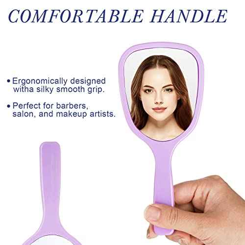 ZOOFOX 24 Pieces Hand Mirror, Small Handheld Mirror with Handle, Compact Makeup Mirror for Travel, Camping, Daily Use