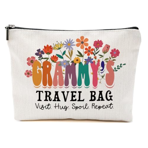 Grammy Gift Ideas Makeup Bag Grandma Gifts from Granddaughter Grandson Grandma Birthday Gifts Mothers Day Thank You Retirement Gifts for Women Mimi Grandma to Be Christmas Travel Accessories Bag