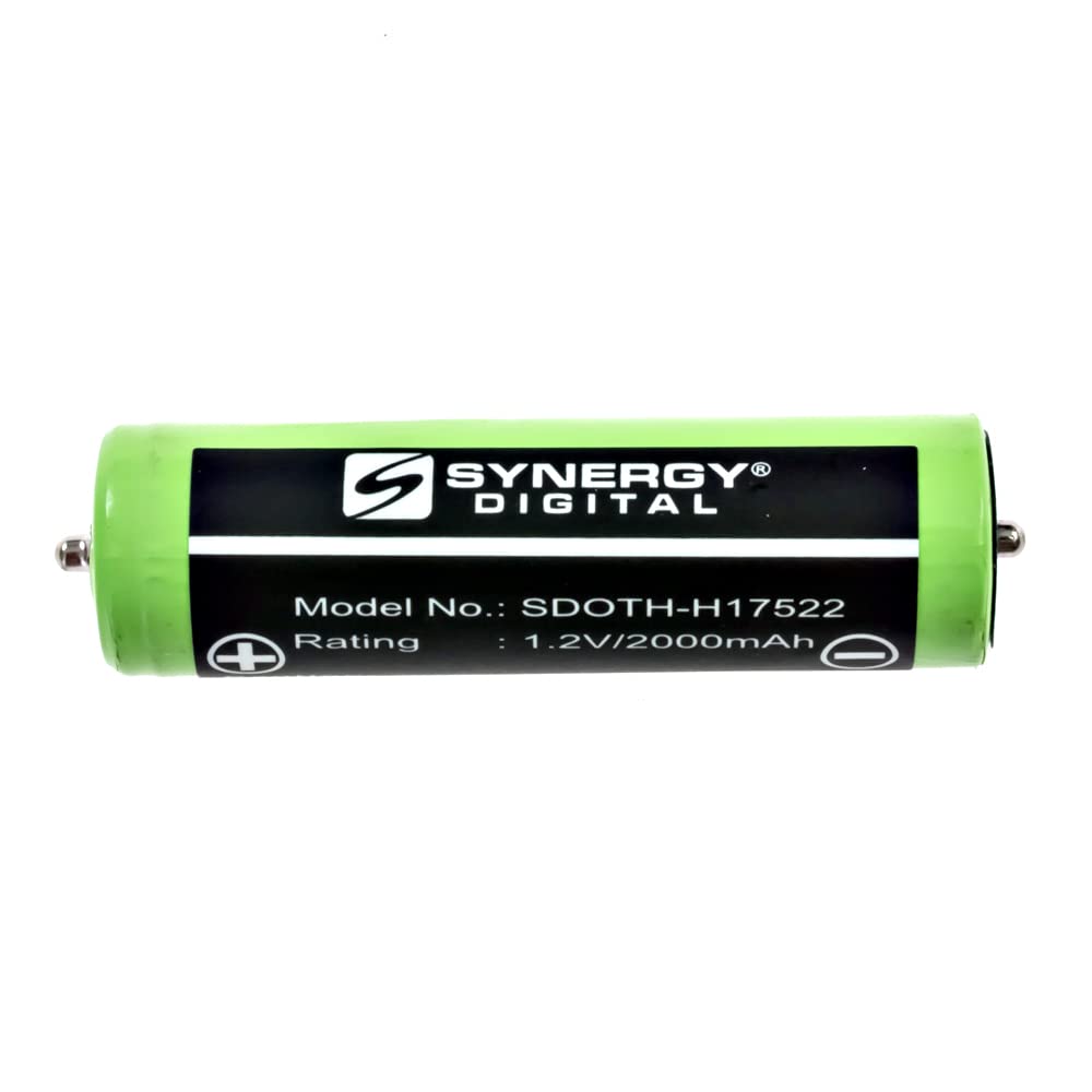 Synergy Digital Shaver Batteries, Compatible with Braun 7030923, 67030165, 67030834, 67030923, HR-AAUV, HR-AAUV Shaver Batteries (Ni-MH, 1.2V, 2000mAh), Set of 2
