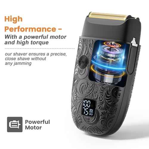 Bestauty Electric Foil Shaver for Men, Travel Razor with Enhanced Triple Head [Ultra-Close Shave], Wet & Dry Beard Shaver, Rechargeable and Cordless Bald Head Shaver, Gifts for Men Father's Day Gift