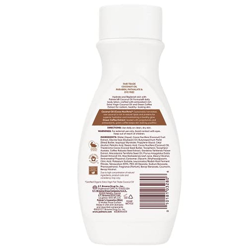 Palmer's Coconut Oil Formula Body Lotion for Dry Skin, Hand & Body Moisturizer with Green Coffee Extract & Vitamin E, Flip Cap Bottle, 8.5 Fl Oz (Pack of 1)