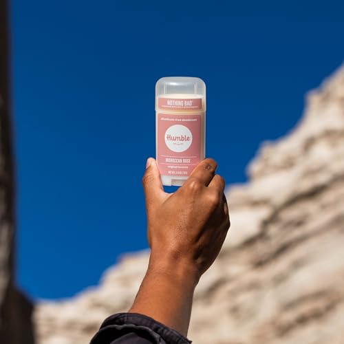 HUMBLE BRANDS Original Formula Aluminum-free Deodorant. Long Lasting Odor Control with Baking Soda and Essential Oils, Moroccan Rose, Pack of 1