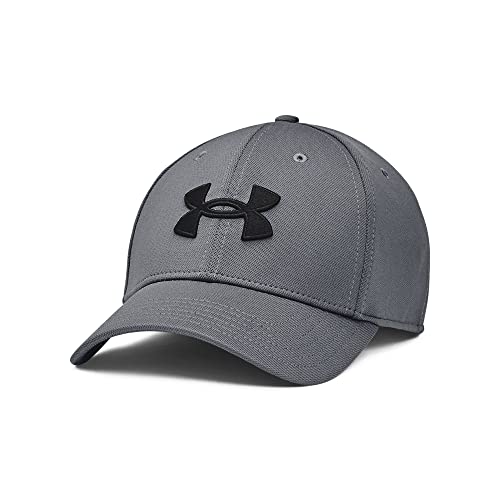 Under Armour Men's Blitzing Cap Stretch Fit, (012) Pitch Gray / / Black, Small/Medium