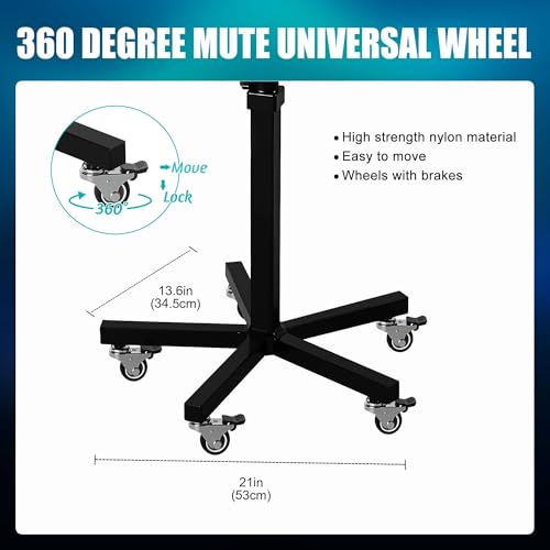 POARMEEY Mobile Tattoo Tray Cart with Wheels, Height Adjustable Stand, Removable Steel Tray, Rolling Tray for Salon and SPA Use