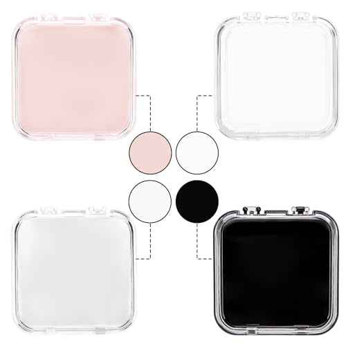 Jucoan 32 Pack Press on Nails Boxes, 2.75 x 2.75 Inch Press on Nail Display Case, Acrylic Fake Nails Storage Package Containers with 120 Adhesive Nail Tapes for Press on Nail Business Nail Art Salon