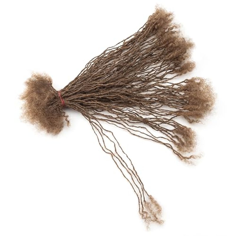 EV&ET Handmade Interlocking Sisterlocks Curly Tips 100% Real Human Hair Permanent Micro Locs Extensions Natural Looking Soft Dreadlocks Can Be Bleached and Dyed (#30 40pieces, 12inch 0.2cm)