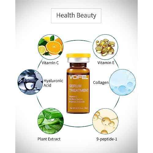 Vitamin C Serum for Face Hyaluronic Acid Serum Anti Aging Moisturizer 0.35 oz 4 Vials Facial Serums BB Glow Starter Kit (4pc new vc kit)