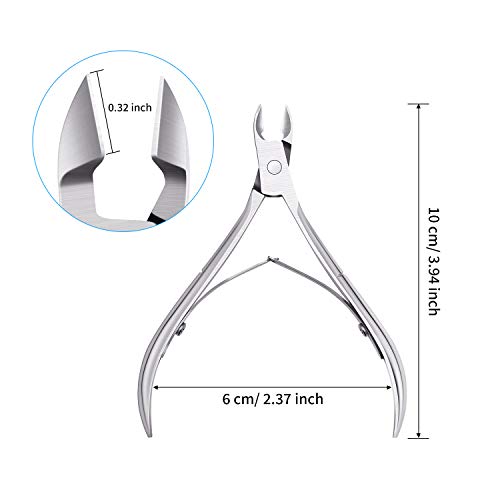 Mudder 3 Packs Cuticle Nippers Cutter Tool Stainless Steel Nail Cuticle Trimmer Remover with Pointed Blade Scissors Pedicure Manicure Tool for Fingernails Nails Care and Toenails(Silver)