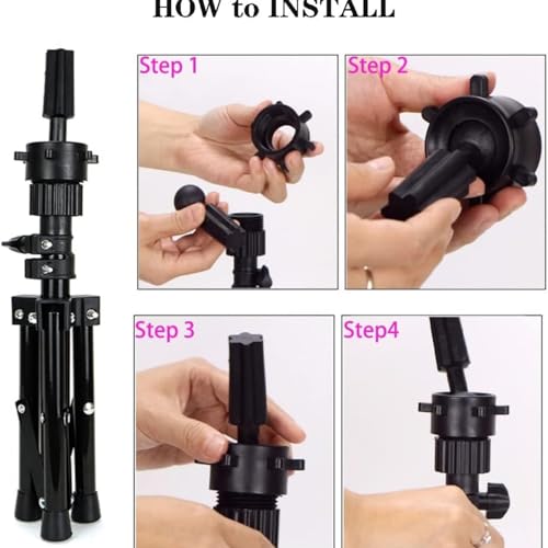 22 Inch Pink Canvas Wig Head with Stand Cork Canvas Mannequin Head with Wig Head Stand Manikin Head Block Set for Wigs Trimming Making Display with T Pins Set