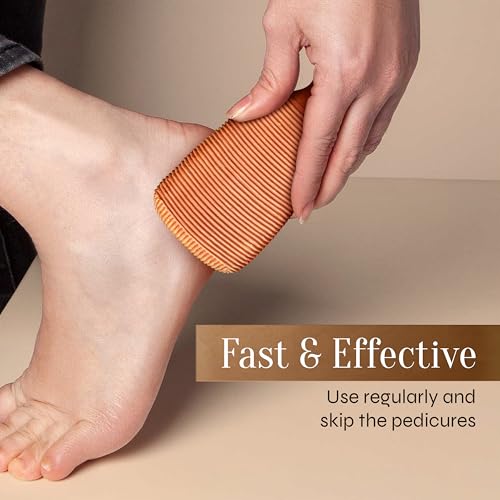 Fac?n Pumice Stone for Feet Callus Remover - Terra-Cotta Foot Scrubber with 2 Sides, 100% Pure Natural Foot Pumice Stone, Pedicure Pumice Stone Scrubber, Foot Exfoliator, Removes Calluses & Dead Skin
