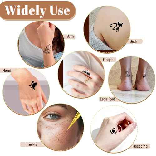 136 Pcs Temporary Tattoo Stencils Kit, 3 Pcs Tattoo Cones 3 Color (Black/Maroon/Cherry Red/) Reusable Templates and Cotton Swabs, DIY Body Art Skin Painting Designs for Women Men Adults Kids Gifts