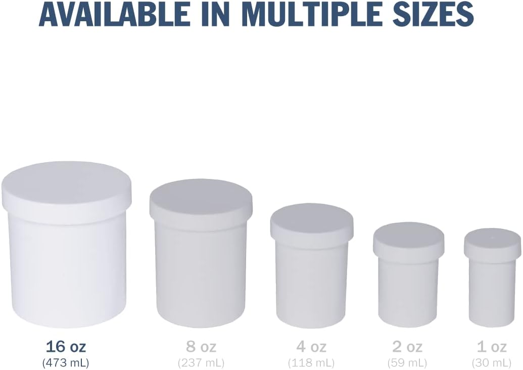 EZY DOSE Ointment Jar - Leak-Proof Container for Creams & Balms | 16 oz, Durable Design, Pack of 12