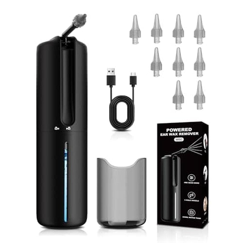 Upgraded Ear Wax Removal, Electric Ear Cleaner, Safe and Efficient Ear Cleaning, 4 Pressure Modes, 10 nozzles, Electric Earwax Cleaning Kit for Earwax Buildup