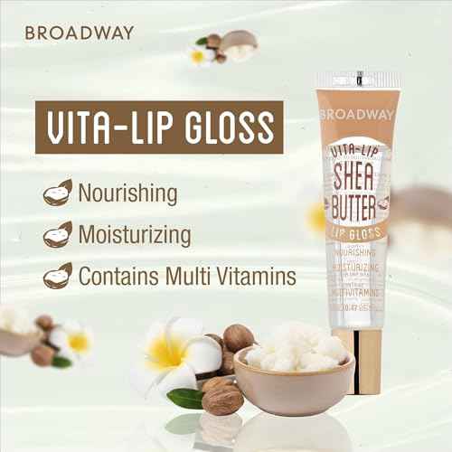 Ruby Kisses Broadway Vita-Lip Clear Lip Gloss (8 Pack), Ultra-Hydrating & Soothing Formula with Vitamins, High-Shine Non-Sticky Finish Lip Balm with Mint, Rosehip, Coconut, Mango, Argan, Honey, Shea