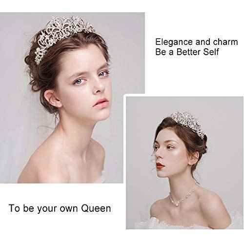 CURASA Silver Crystal Crowns Exquisite Tiaras for Women Birthday Crown for Girls Princess Crown Cute Hair Accessories for Women Gifts for Wedding Birthday Party Prom Halloween Christmas